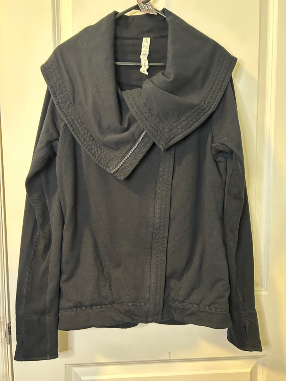 129. lululemon athletica Black Asymmetrical Collar Jean-Style Jacket